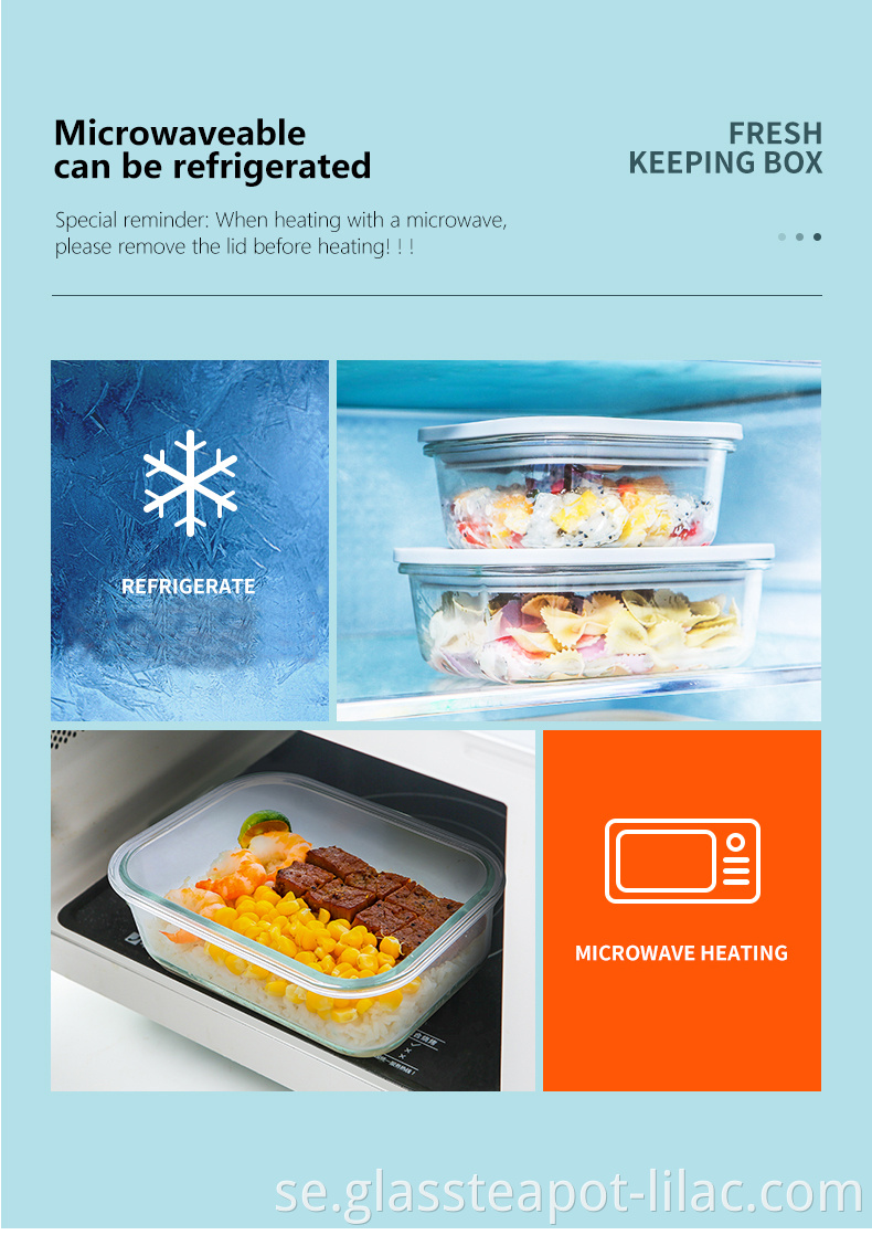 Lilac FREE Sample 450ml/580ml set lufttät förpackning kök/hushåll/kyl matförvaring genomskinliga glasbehållare